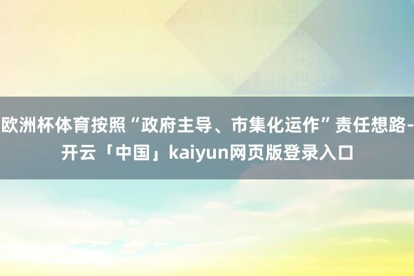 欧洲杯体育按照“政府主导、市集化运作”责任想路-开云「中国」kaiyun网页版登录入口