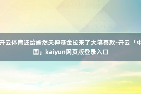 开云体育还给嫣然天神基金拉来了大笔善款-开云「中国」kaiyun网页版登录入口